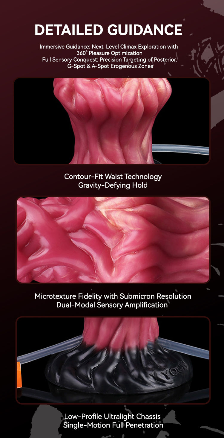Fantasy Dildo Fork Tip – Inflatable, Squirt & Muscle Bundle Texture | SiliconeLust