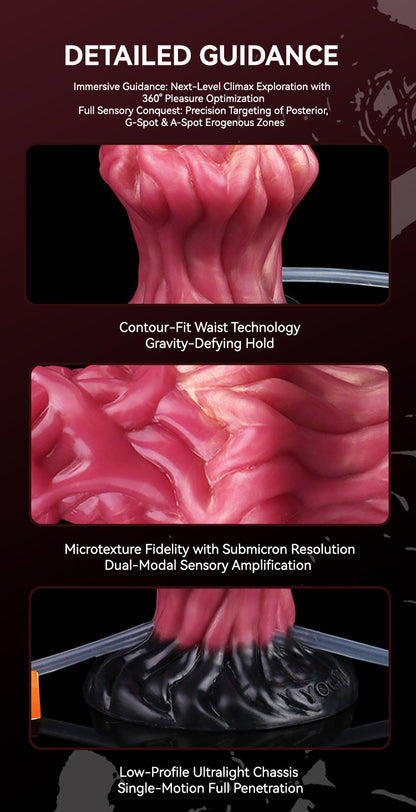 Fantasy Dildo Fork Tip – Inflatable, Squirt & Muscle Bundle Texture | SiliconeLust