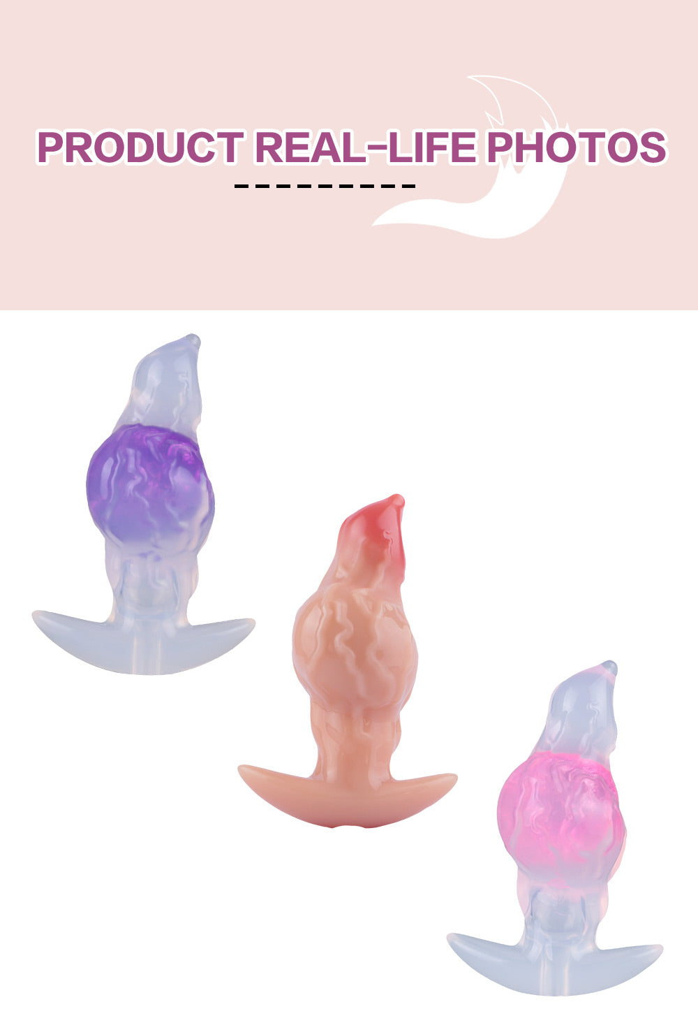 Wave Texture Tail Anal Plug – Textured Anal Plug mit Wellenstruktur in Drei Stilen