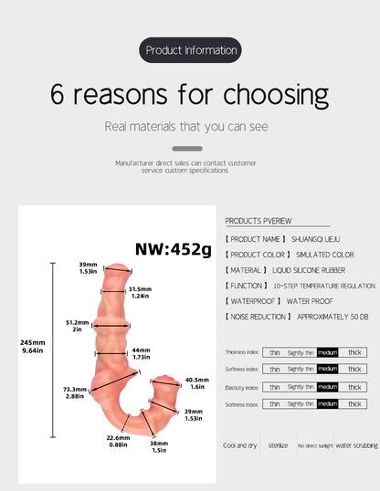 Double-Ended Dildo Silicone - Strapless Strap-On Equine Fetish | SilikonLust