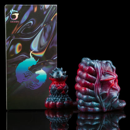 Hybrid Butt Plug & Penis-Ring: Dual-Action-Toy in scharlachrotem Farbverlauf
