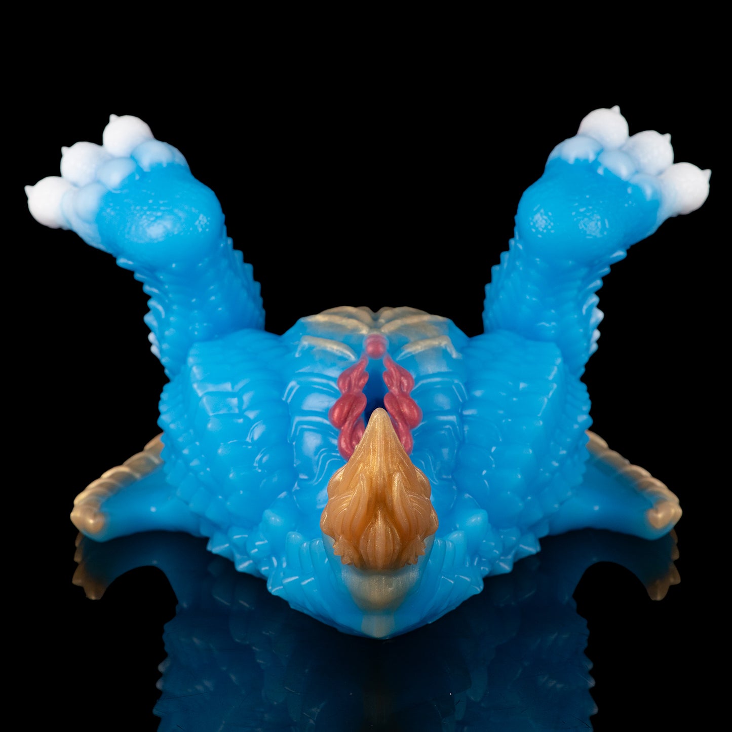 Fantasy Drachen Sexpuppen aus Platin-Silikon – Himmelblaue Schuppenoptik mit kreativen Fantasy-Details