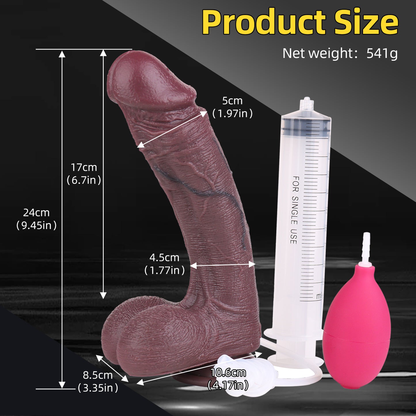 BBC Dildo Realistisch Spritzend – Platin-Silikon mit Saugnapf | SilikonLust