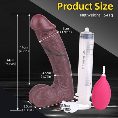 BBC Dildo Realistisch Spritzend – Platin-Silikon mit Saugnapf | SilikonLust