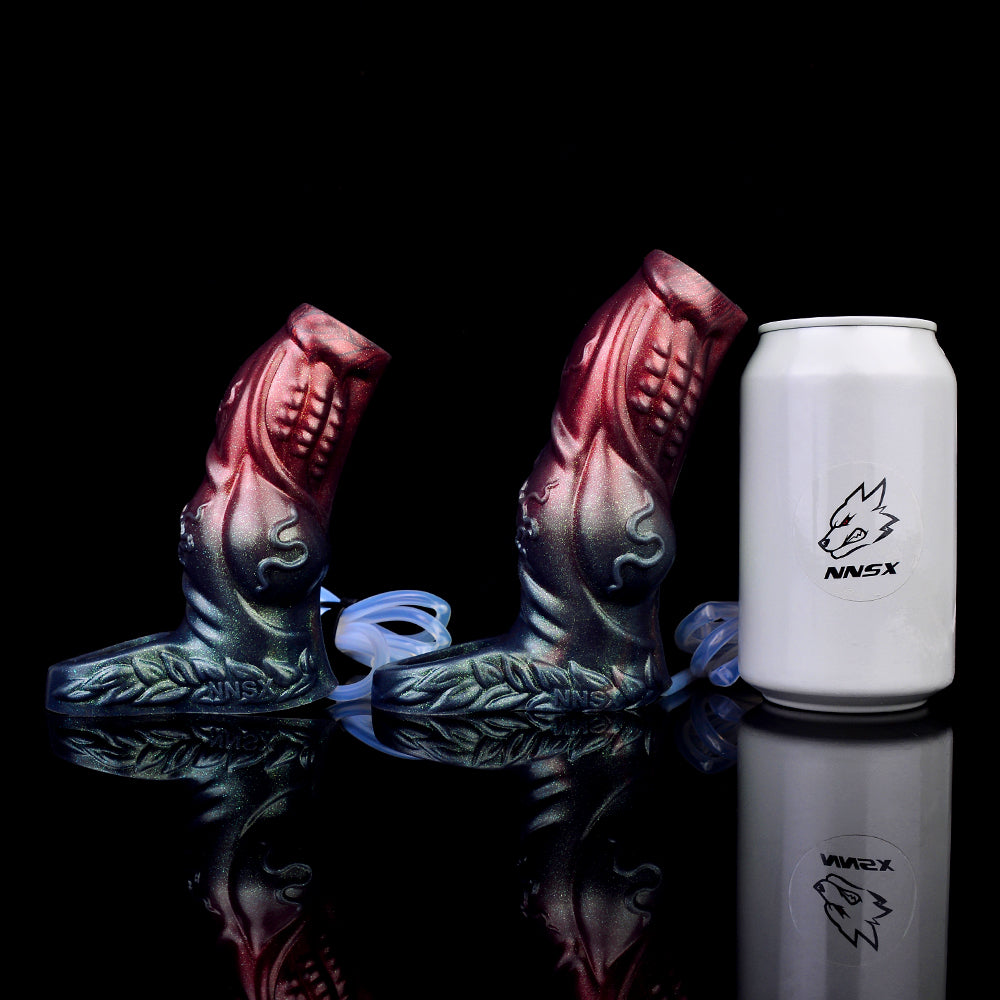 Kosmische Alien Penis Sleeve – Zweifarbiges Glitzer-Design mit Spritzfunktion & 2 Größen