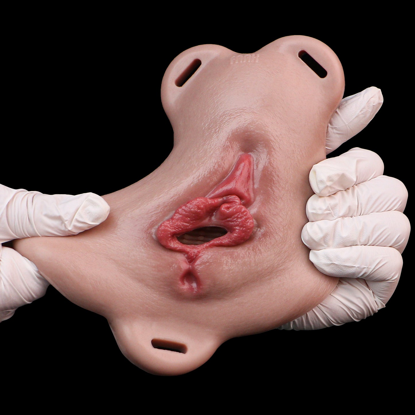 Soft Wearable Pussy Toy Platinum Silicone Sheet - Realistic Vulva Underwear for Femboy with Bionic Channel and Nylon Strap System
