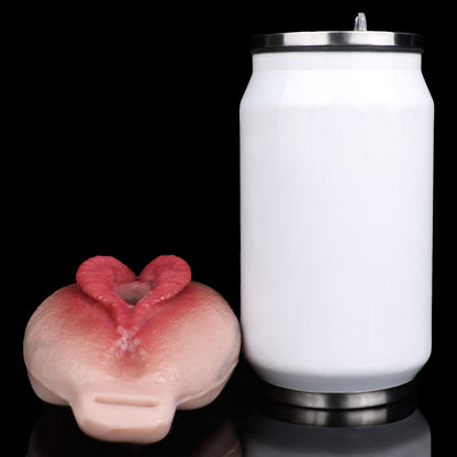 Vagina-Prothese mit gespreizten Schamlippen & Vibration – Offene Vulva, Fernbedienung & Platin-Silikon für Sie & Ihn