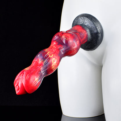 Convex and concave silicone dildos - with a spiral flower head and clearly structured segmentation for targeted G-spot and P-spot stimulation