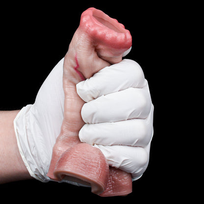 Realistic Penis Sleeve Platinum Silicone - Penis Extender & Thickener with Pored Skin Texture for Couples