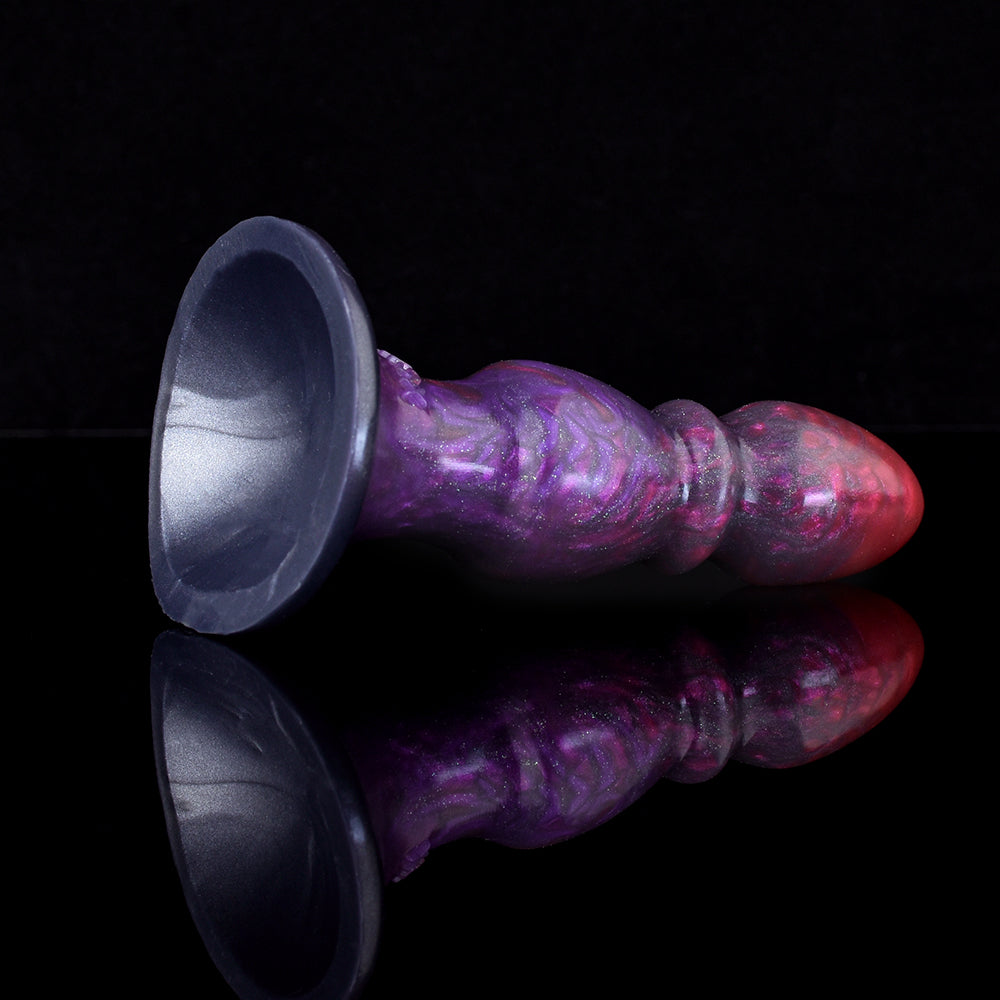 Fantasy Dildo in Violett-Magenta – Mehrfach-Kugeln, Saugnapf & Medizinisches Silikon