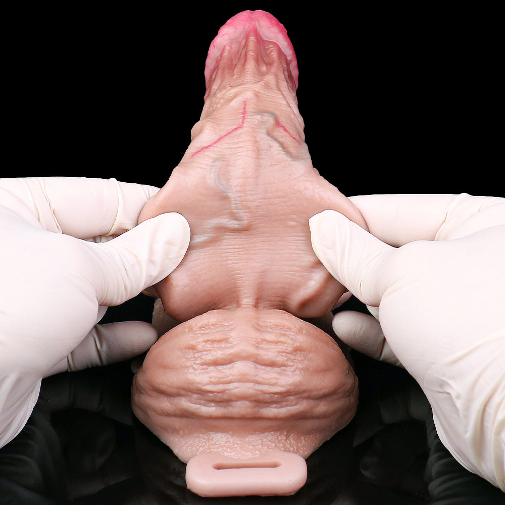 Soft-Skin Penis Sleeve with Foreskin Fold & Scrotum – Enhanced Girth and Length Experience