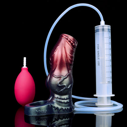 Galaktischer Alien Penis Sleeve – Zweifarbig glitzernd, mit Spritzfunktion (Größen M & L)
