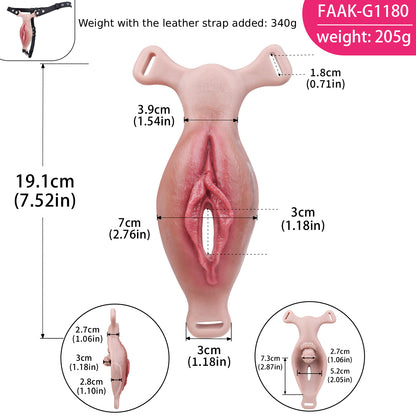 Vagina-Prothese mit Spiralnoppe & Y-Frenulum – Realistische Vulva, Vibration & Platin-Silikon für Sie, Ihn & Paare