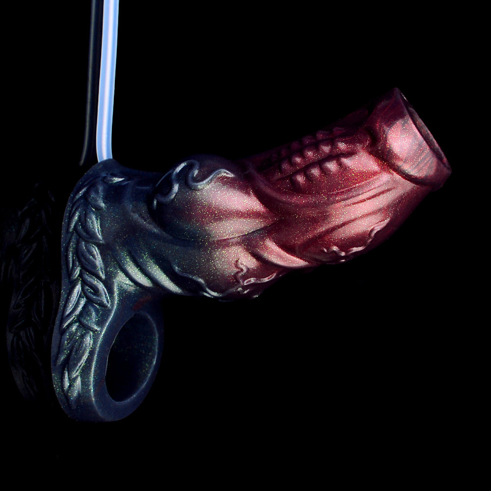Kosmische Alien Penis Sleeve – Zweifarbiges Glitzer-Design mit Spritzfunktion & 2 Größen