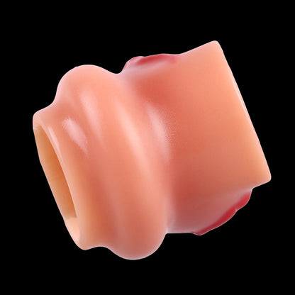 Bulge Fantasy Knot Sleeve Platinum Silicone - Textured Delay Ring mit Organischen Ausbuchtungen und Enhanced Stimulation