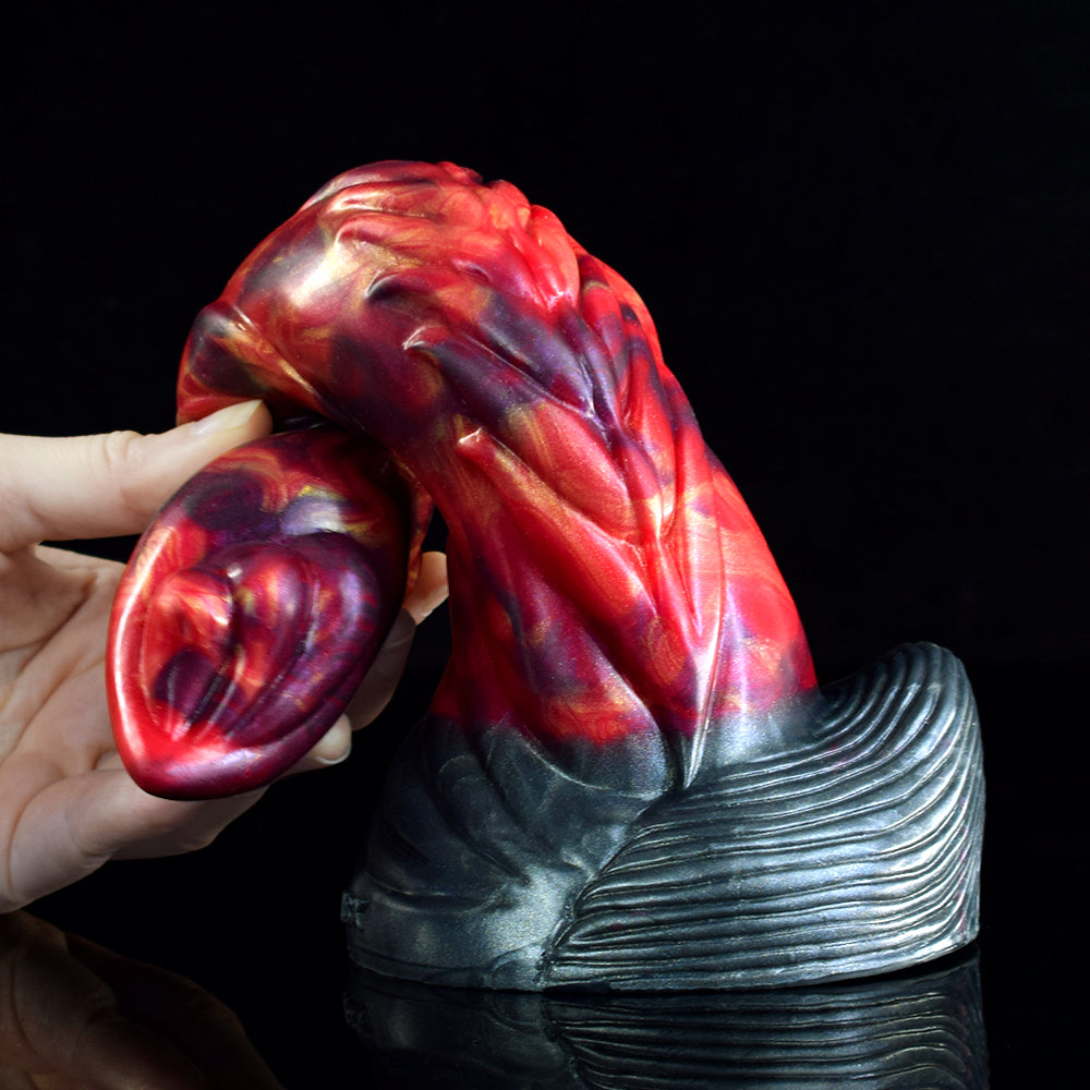 Red Devil Twisted Lava Dildo – Stable Suction Base For Hands-Free Play Perfect for Solo And Couple Sessions