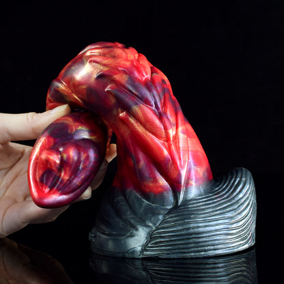 Red Devil Twisted Lava Dildo – Stable Suction Base For Hands-Free Play Perfect for Solo And Couple Sessions