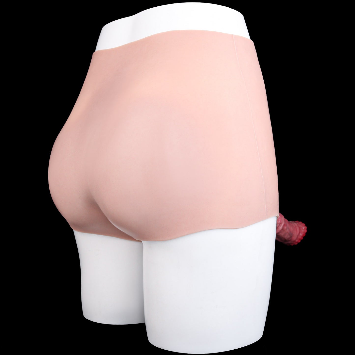 Pferde-Penis Sleeve im Boxershorts – Rosarosa Farbverlauf, Kugelkrone, Schwarzer Bulbus & Anal-Öffnung