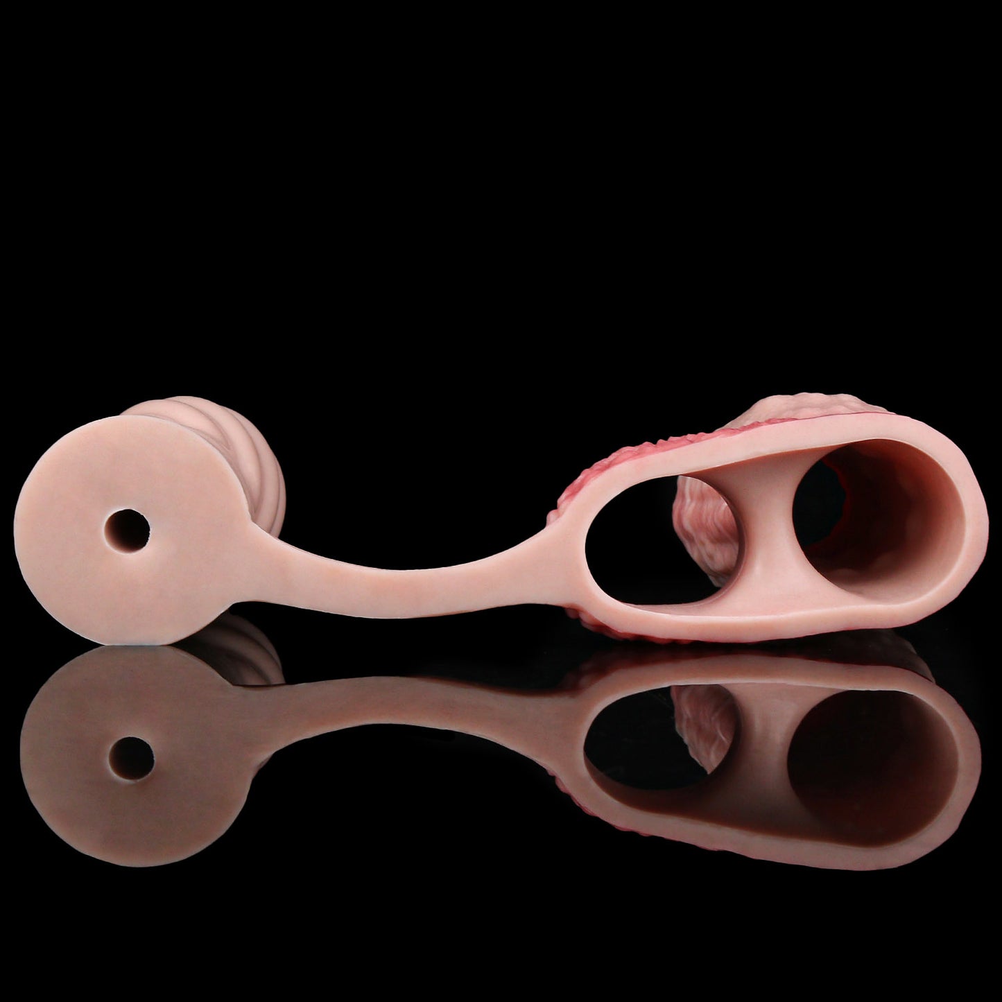 Multifunktionales 2-in-1 Toy: Hautfarbenes Penis Sleeve & Spiral Butt Plug für ultimative Ausdauer