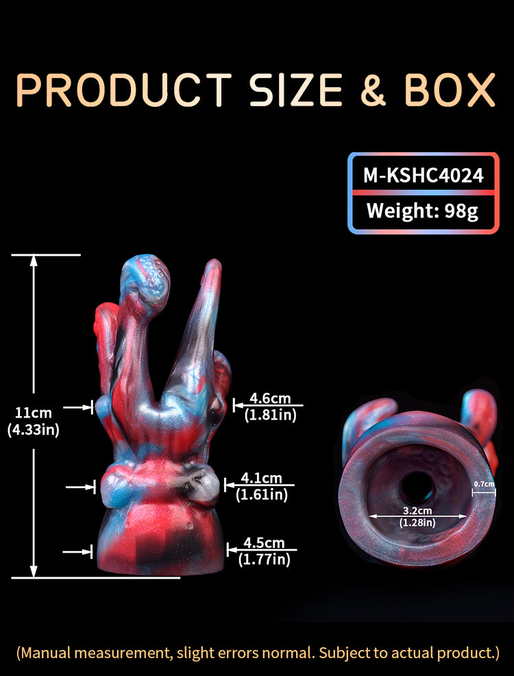 Tentacle Silicone Mouth Gag – Fantasy Silicone Mouth Plug mit Harnais-Lederband und Goldenen Beschlägen