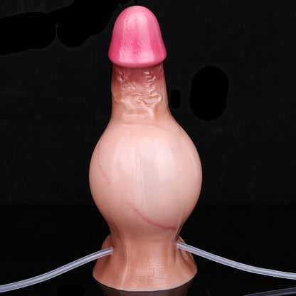 SilikonLust Realistic Squirting Dildo – Aufpumpbar mit Druckmesser & Kugel-Expansion