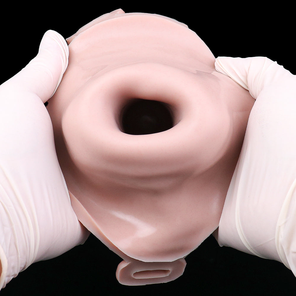 Veiny Wearable Penis Sleeve - T-Harness Scrotum Platinum Silicone SilikonLust