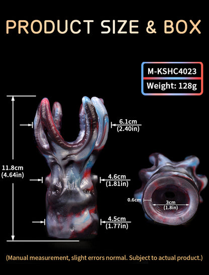 Crown Tentacle Silikon Ball Gag – Halo Ring Mouth Gag im Totem-Design aus Platin-Silikon | SilikonLust
