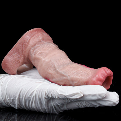 Realistic Penis Sleeve Platinum Silicone - Penis Extender & Thickener with Pored Skin Texture for Couples