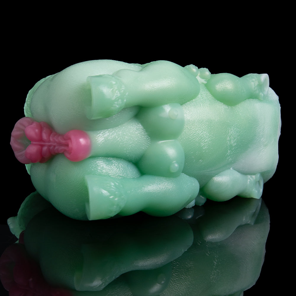 Exotische Furry Pocket Pussy mit Doppel-Arsch – Minzgrüner Monster-Girl Stroker (Hase & Pferd)