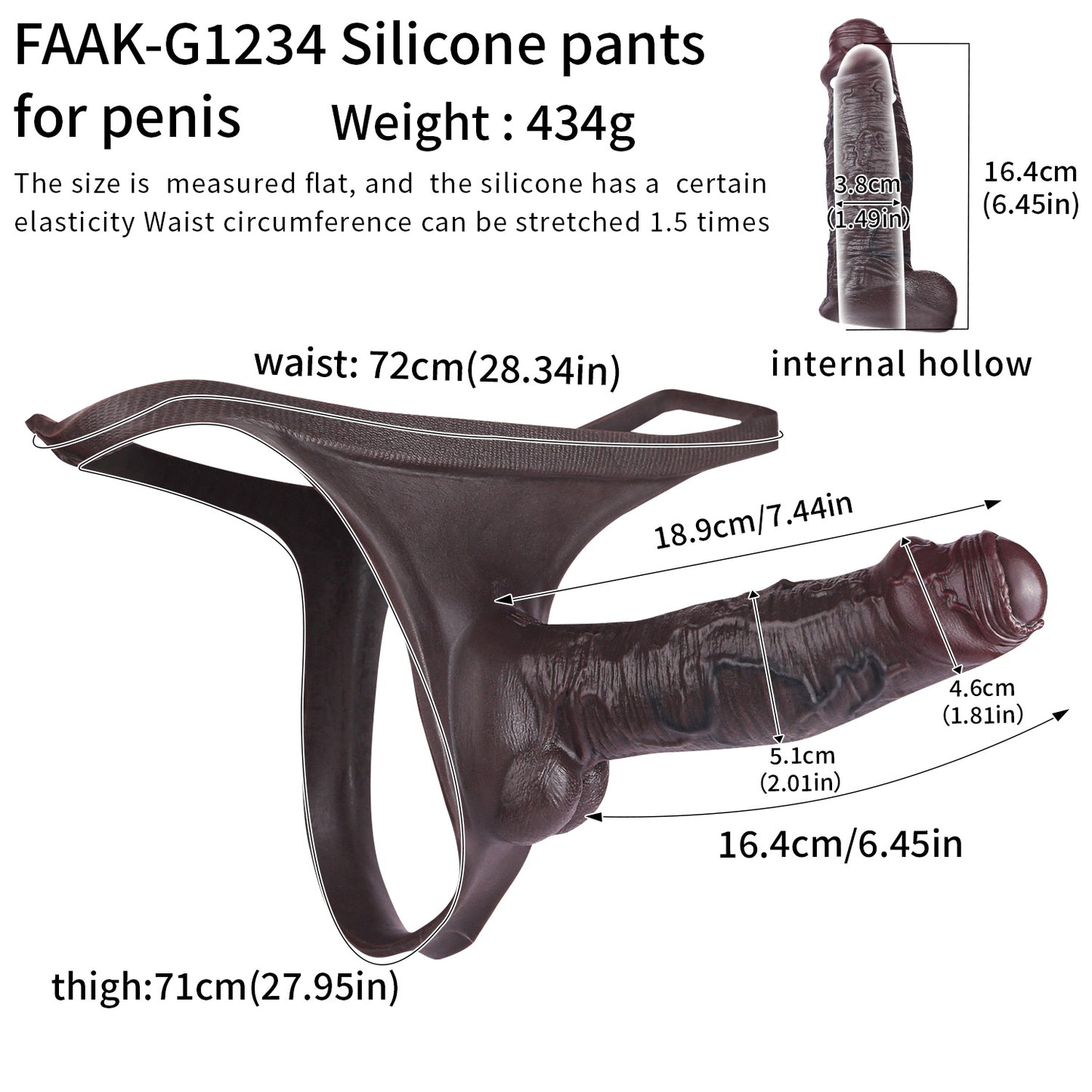 BBC Penis Sleeve im Tanga – Schokoladenbraun, Vorhaut-Eichel & Realistischer Umfang aus Platin-Silikon