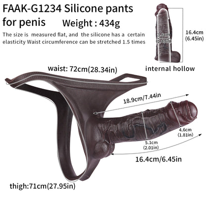 BBC Penis Sleeve im Tanga – Schokoladenbraun, Vorhaut-Eichel & Realistischer Umfang aus Platin-Silikon