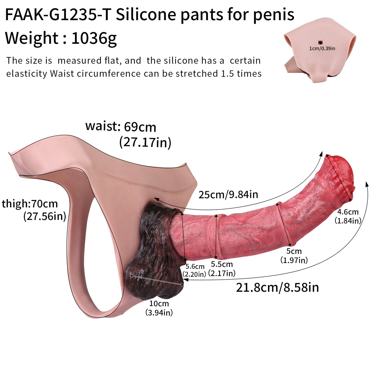 Strap-On Dildo Pferd im Tanga – Klitoris-Grinder, Vibrationsstab-Eingang & Schwarzer Bulbus aus Platin-Silikon
