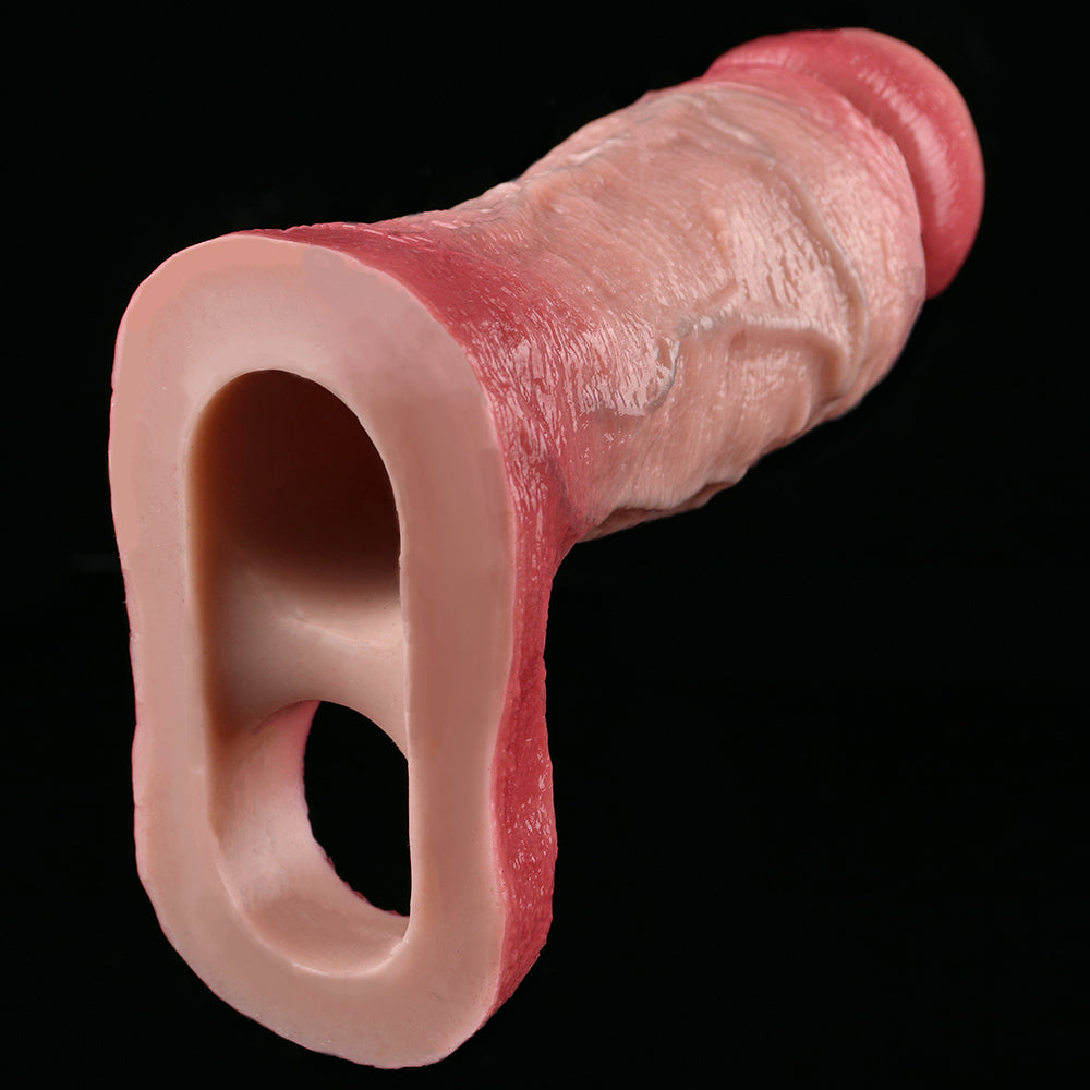 Premium Penis Sleeve mit offener Spitze – Realistischer Penisüberzug & Hodenband für intensiven Hautkontakt und Ausdauer