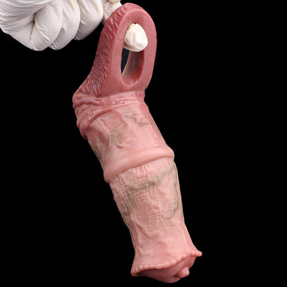 Equine Fantasy Platinum Silicone Penis Sleeve - Horse Cock Extension with Warty Glans Crown