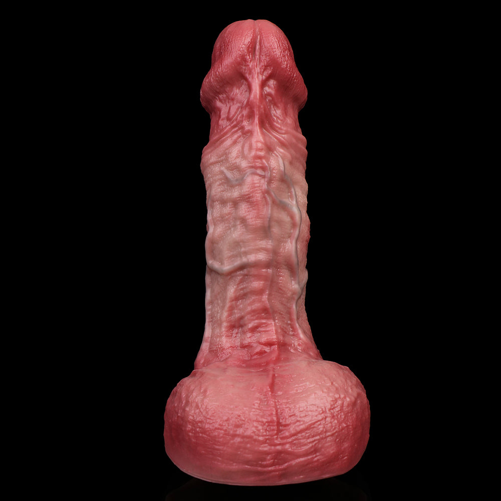Structured Fantasy Dildo Soft Silicone - Knotted Suction Cup Dildo Hands-Free Pleasure