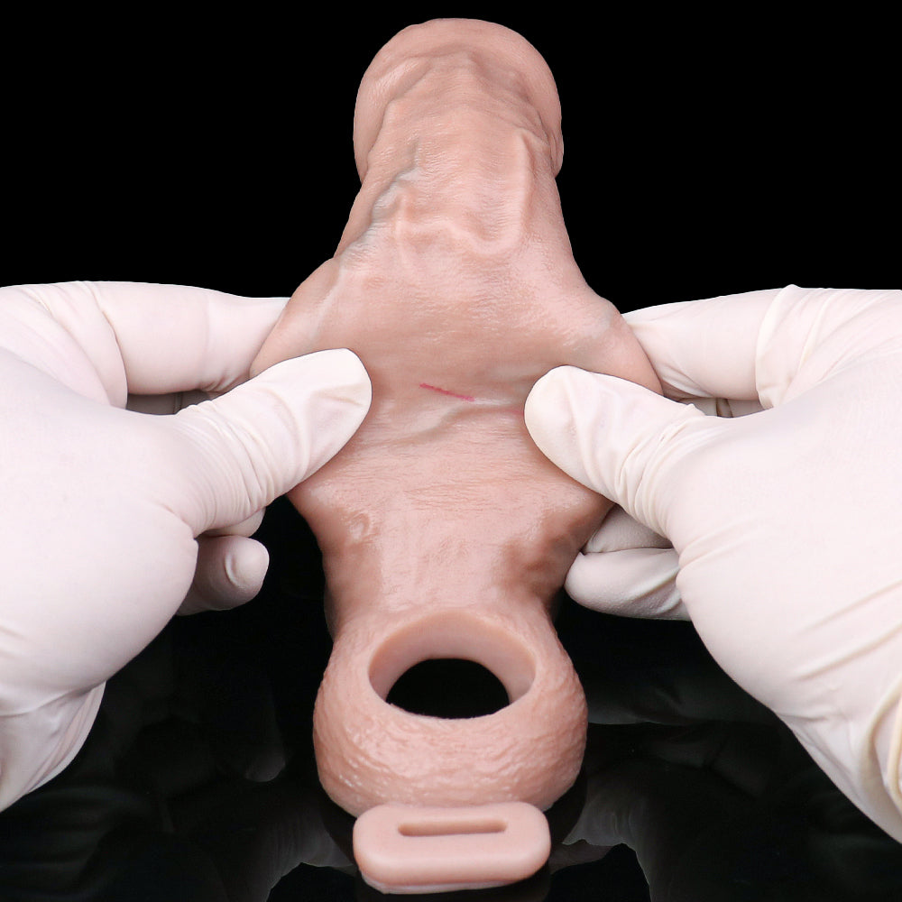 Open Tip Funnel Penis Sleeve - Offene Penishülle mit Trichter-Spitze | Platin-Silikon SilikonLust