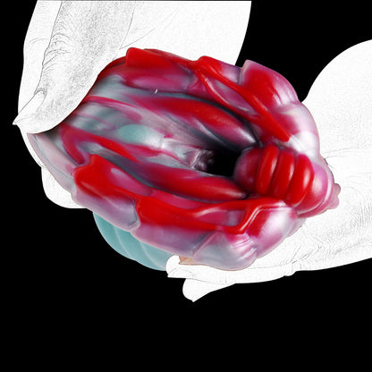 Dunkler Bambus Pocket Pussy mit Käfer-Eingang & Dreistufigem Kanal – Mintgrün-Rosa-Rot, Stabheuschrecken-Textur & Platin-Silikon