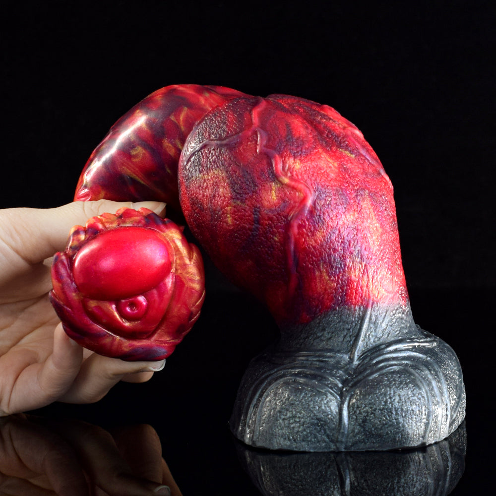Red and Black Lava Fantasy Dildo - Love the Intense Textures, Fiery Colors, and Imaginative Stimulation