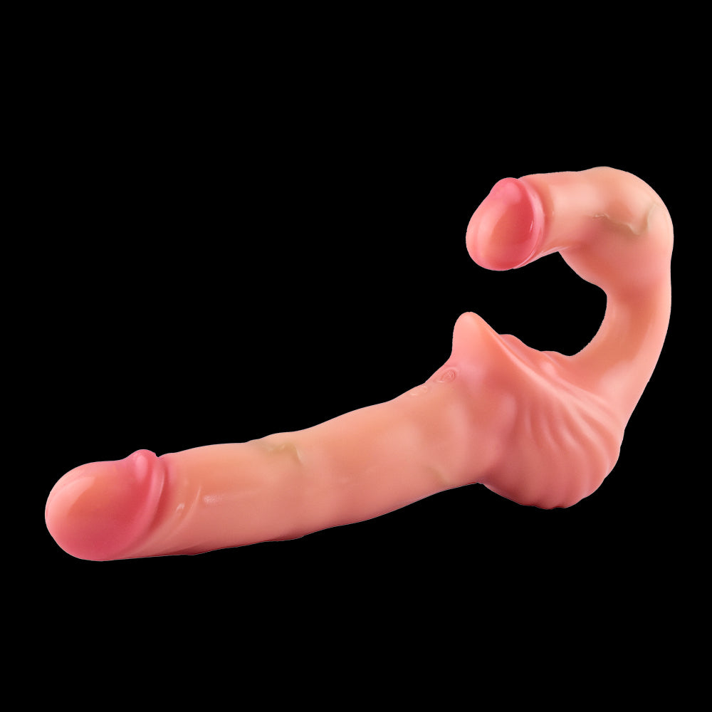 Double-Ended Dildo 42° Heating – Strapless Strap-On & Pegging | Platinum Silicone | SilikonLust