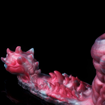 Mystisches Alien Penis Sleeve im Rot-Blau-Marmor-Design – Mit Verzögerungsring & genopptem Stimulator für Paare