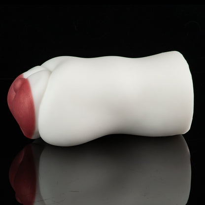 Spotted Plush Masturbator - Anatomical Dalmatian Sex Toy made of White Platinum Silicone sex toys