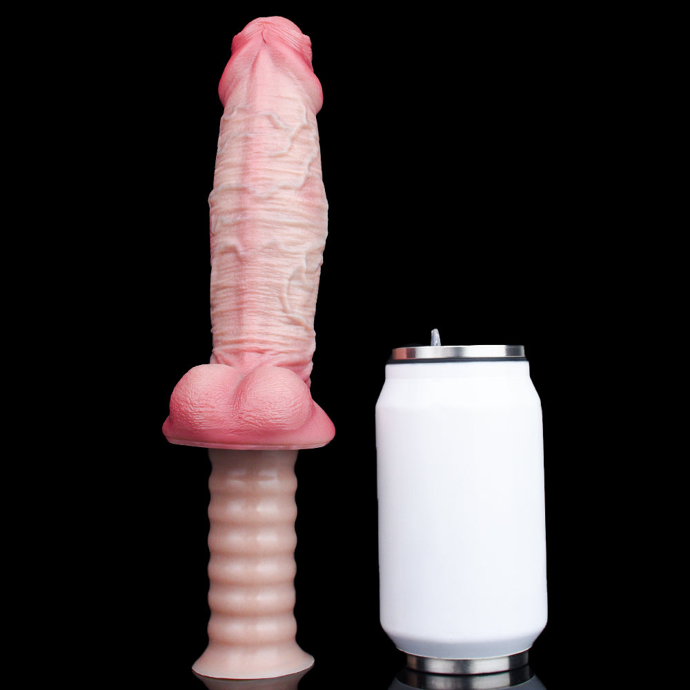 Realistic Dildo Nude Pink – Vein Pattern, Suction Cup & Handle | Platinum Silicone