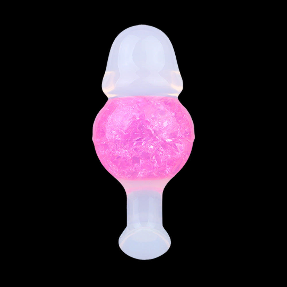 Crystal Strapon Butt Plug – Purple & Pink Pearlescent Fantasy Plug with Bio-Node & Ball Core