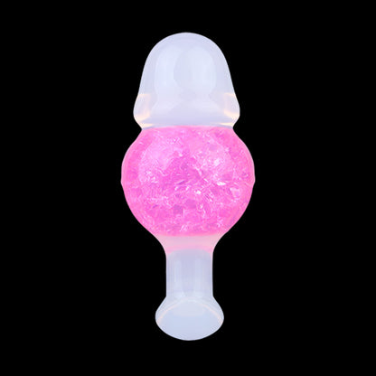 Crystal Strapon Butt Plug – Purple & Pink Pearlescent Fantasy Plug with Bio-Node & Ball Core