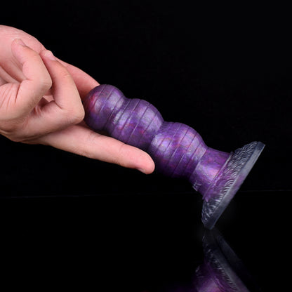 Segmented Beaded Dildo with Three-Stage Expansion & Resistance Release Cycle – Secure Suction Cup for Solo Play
