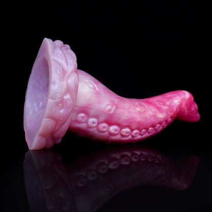 Octopus Tentacle Anal Dildo | Platinum Silicone Fantasy Dildo with Sucker Row & Octopus Crown Base