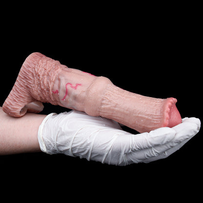Premium Silicone Masturbator Snug Fit - Realistic Closed Sleeve with Petal-Shaped Glans and Body Heat Sync