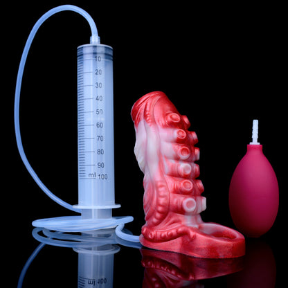 Premium Silicone Penis Sleeve with Sperm Feature – Red and White Dildo Sleeve for an Intense Couple's Experience