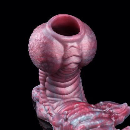 Hunde-Knoten Penis Sleeve – Rippenwellen-Schaft, Langer Klitoris-Grinder & Verzögerungsring aus Platin-Silikon