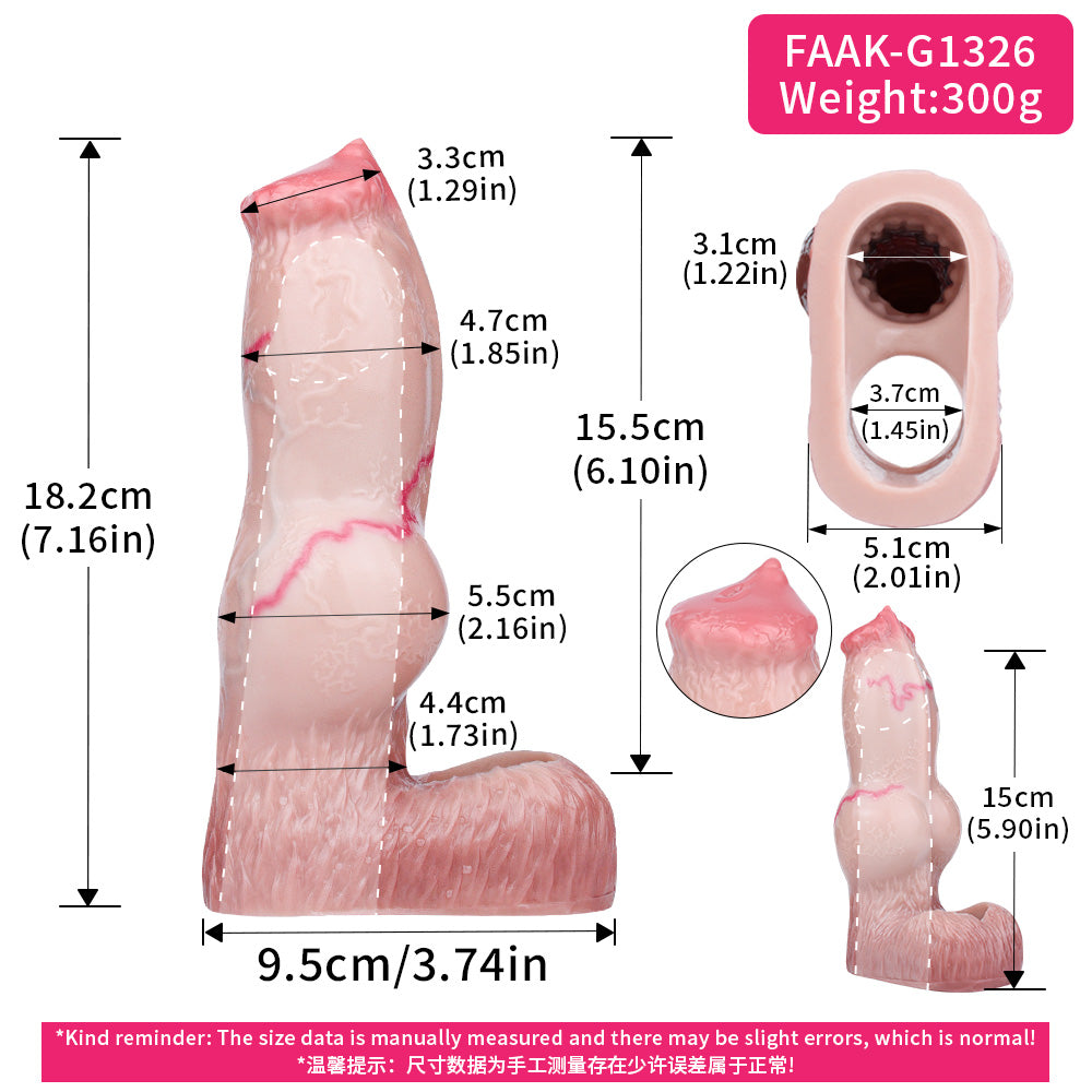 Organischer Canine Penis Sleeve - Silikon Kammer Muskelfluss for Bestialische Tiefenerfahrung